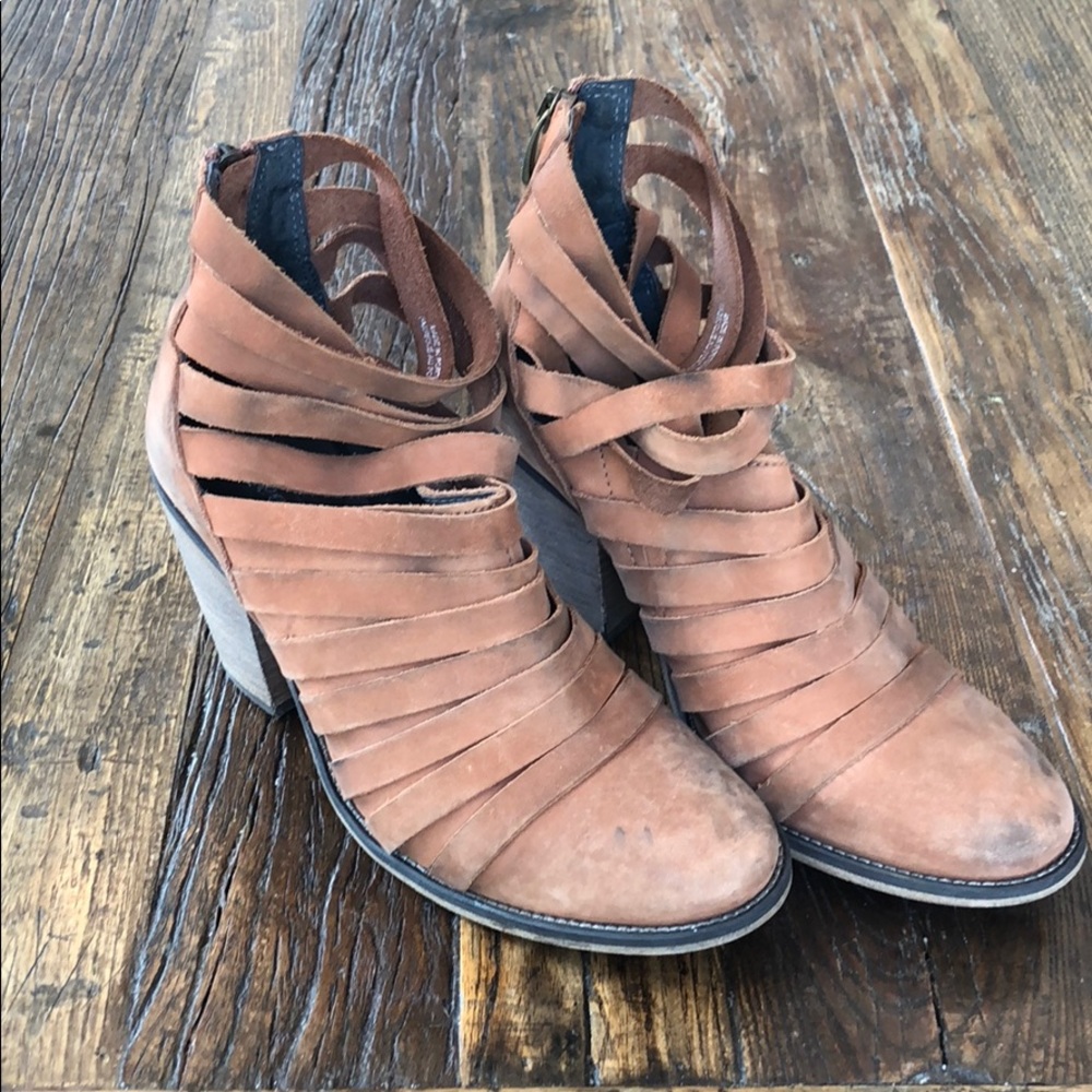 free people leather wrapped booties